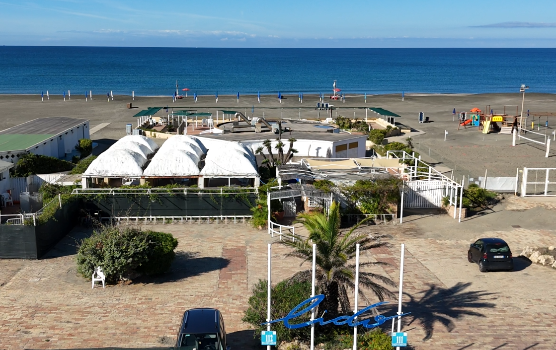 Vista aerea del lido privato dell'Hotel La Conchiglia
